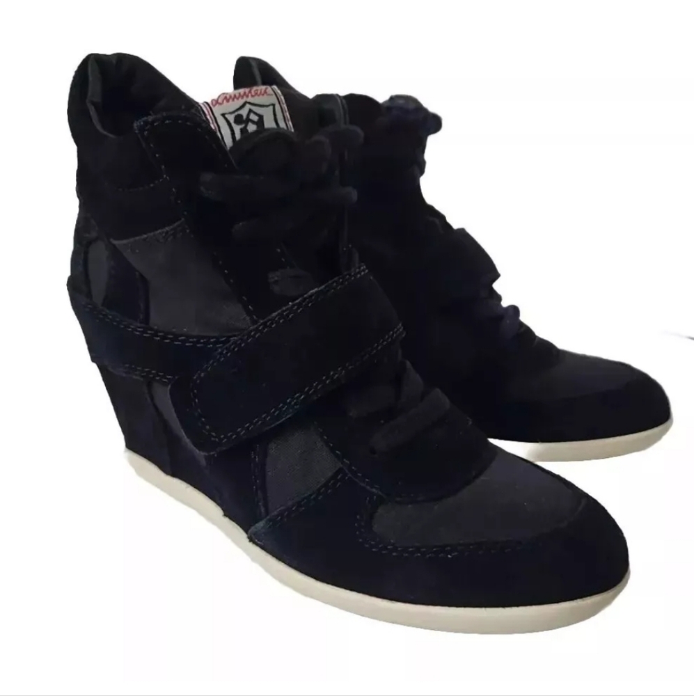 Ash Bowie Black Suede Leather Hidden Wedge High Top S… Gem